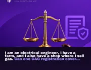 I am an electrical engineer, I have a farm, and I also have a shop where I sell gas. Can one CAC registration cover all of them?
